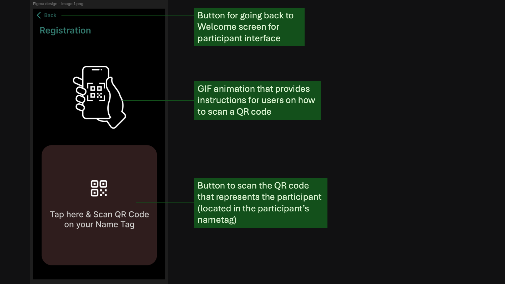 Attendify Registration Screen - QR Code Instructions
